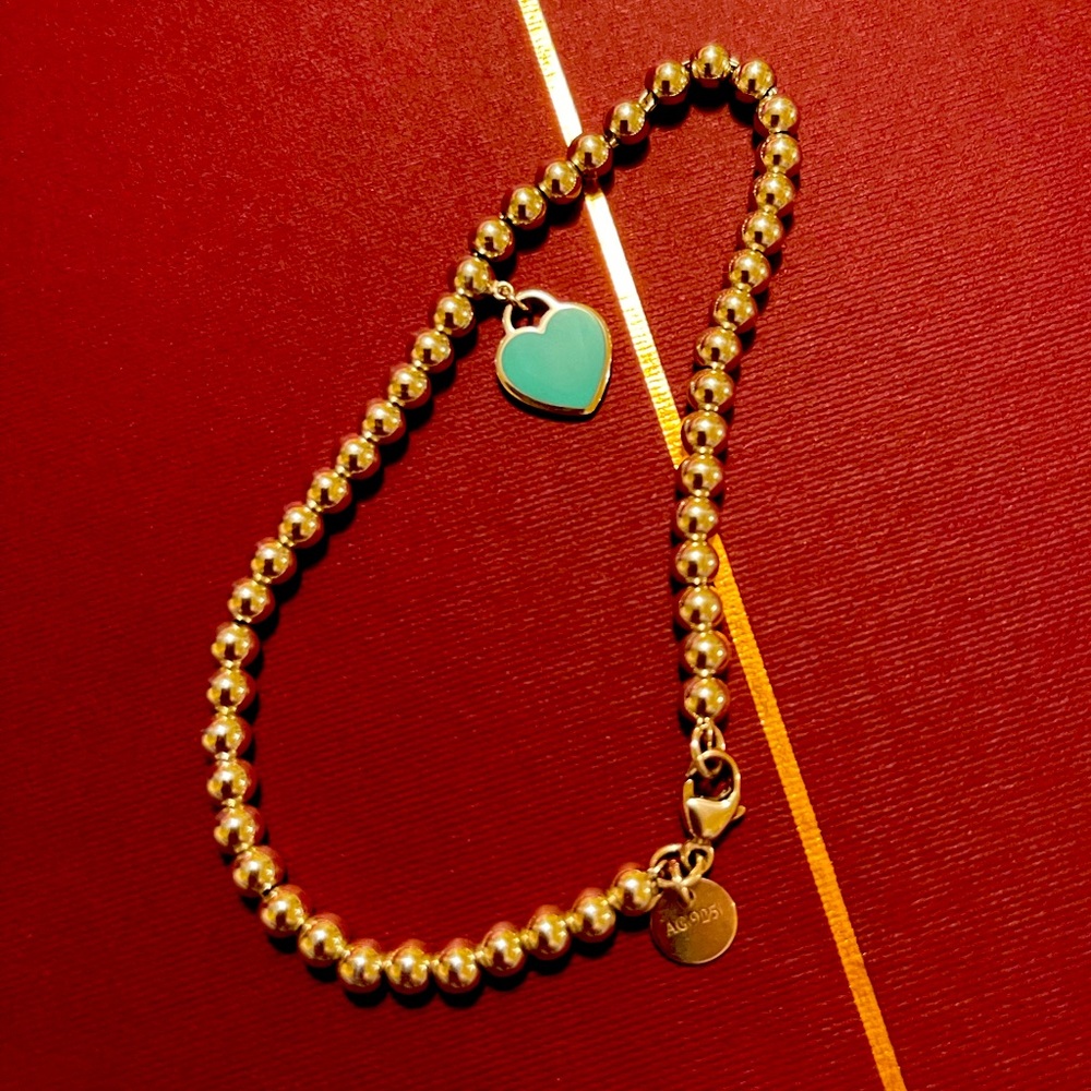 Tiffany & Co. Tiffany Blue Heart Tag Bead Bracelet